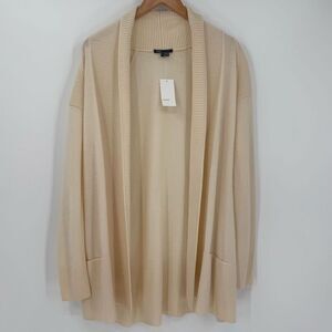 Vince Wool‎ Cashmere Blend Shawl Cardigan Sweater Women Large Cream NWT